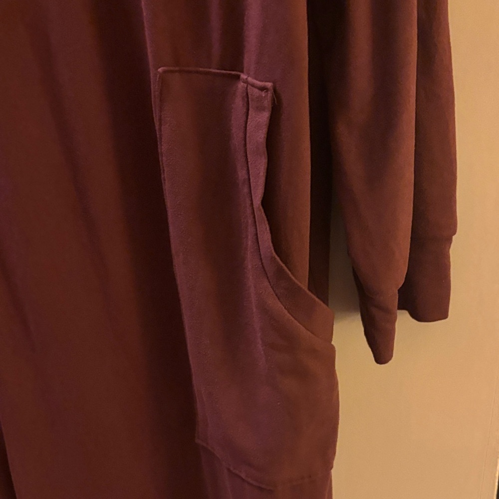 Socialite XL Brown Long V Neck Jumpsuit Comfy Loungewear Neutral Lagenlook - Picture 5 of 11